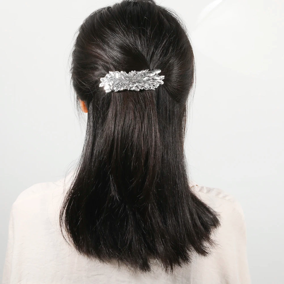 Vintage Celtic Tree of Life Hair Clips - Wicca Flower Barrettes for Women