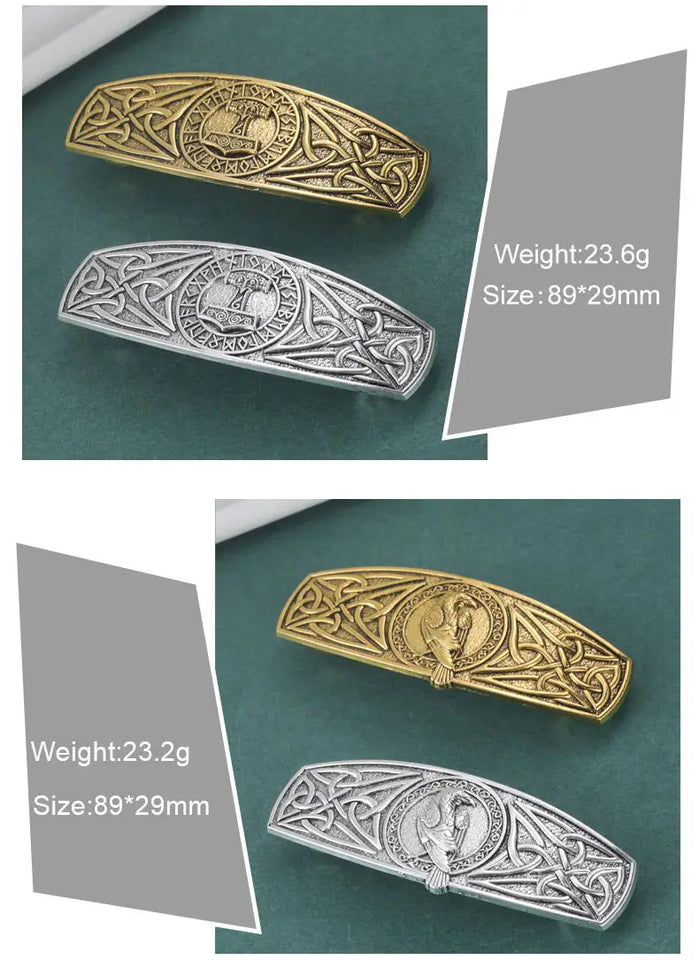 Vintage Celtic Tree of Life Hair Clips - Wicca Flower Barrettes for Women