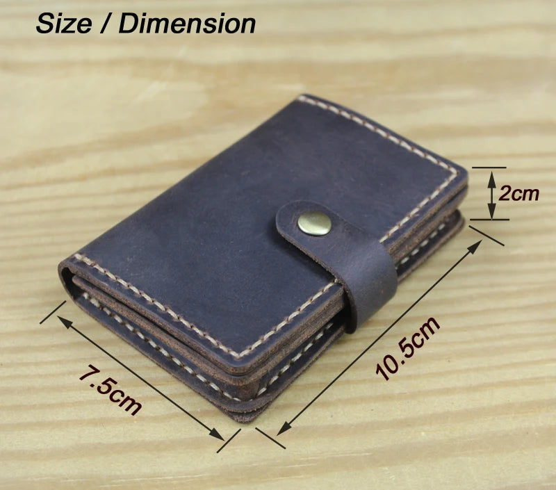 Business Card Holder - Genuine Leather Credit Card Wallet & ID Organizer