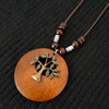 Retro Wooden Leaf Owl Necklace - Women's Long Chain with Clock Pendant Jewelry