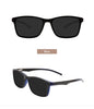 Rectangular Frame Sunglasses - Large Size with Clip-On Design & Spring Hinges