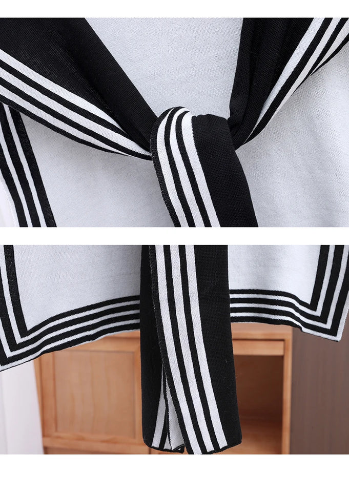 Women's Cotton Paisley Stole - Small Square Shawl with Striped Accents