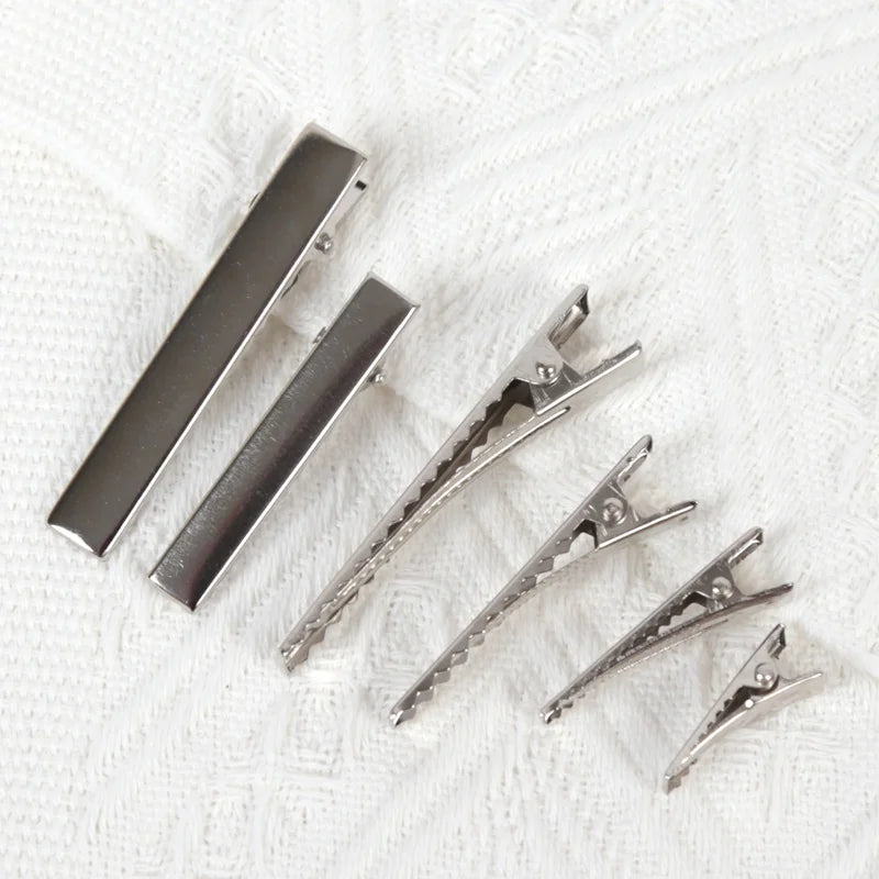 50Pcs Metal Alligator Hair Clips - Duckbill Blank Base for DIY Hair Accessories