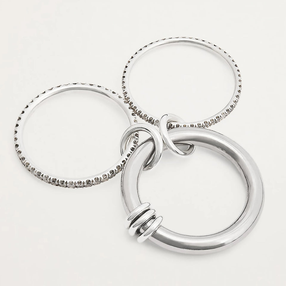 Stackable Finger Rings for Women - Three-Layer Design with Cubic Zirconia & Gold Plating