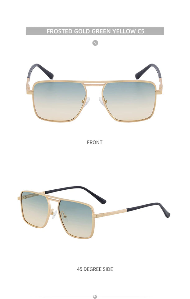 Steampunk Driving Sunglasses - Oversized Square Punk Design with UV400 Protection