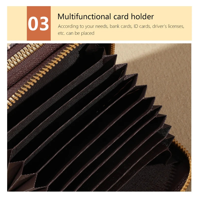 Vintage Faux Leather Women's Wallet - Fashionable Card Holder with Coin Purse