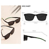 Rectangular Frame Sunglasses - Large Size with Clip-On Design & Spring Hinges