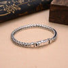 Handmade S925 Sterling Silver Bracelet - Retro Woven Style