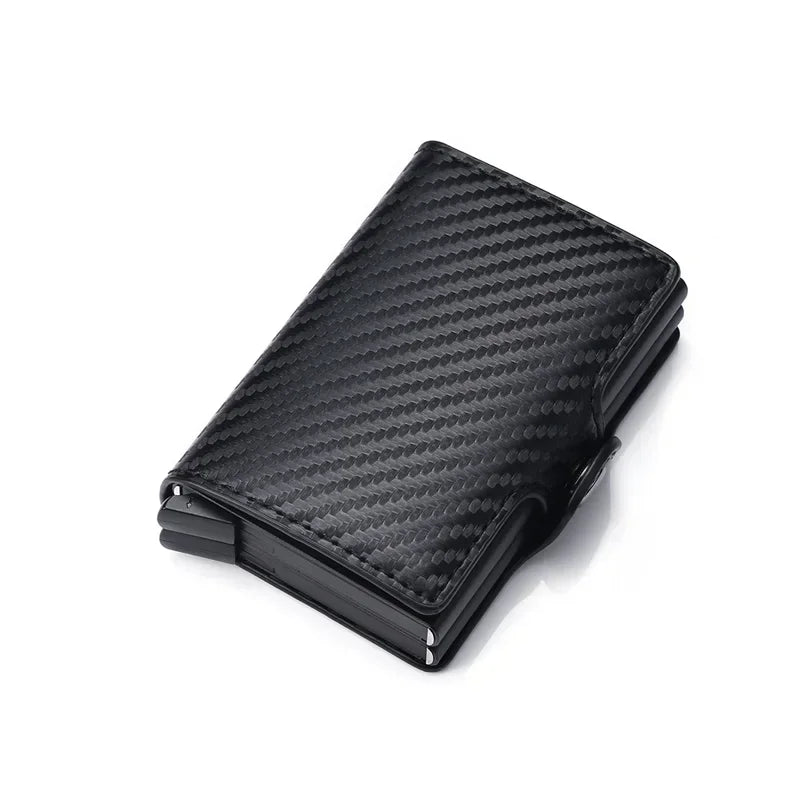 RFID Blocking Men's Card Holder - Secure Aluminum Wallet with Leather Cover