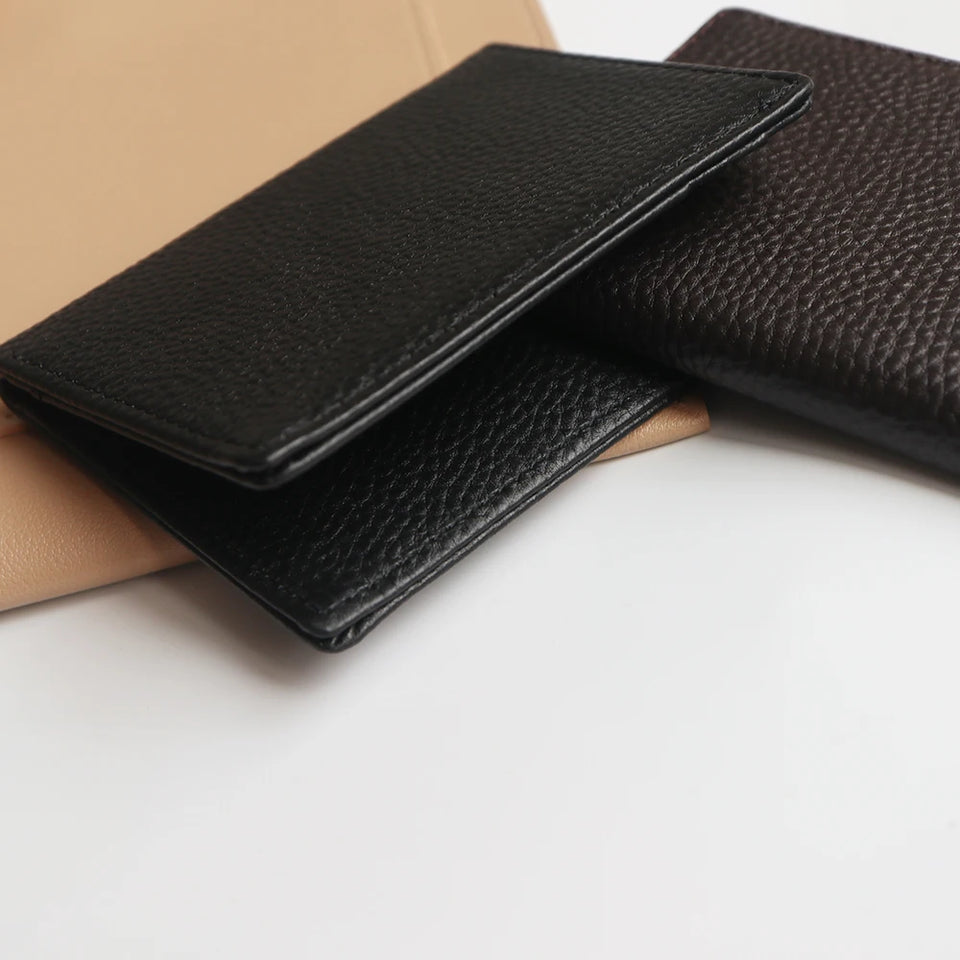 Custom Engraved Leather Card Holder - Personalized Business Wallet for Men