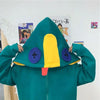 Loose Fit Frog Hoodie - Men's Plus Size Korean Style Fleece Lined Pullover