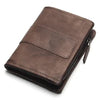 Vintage Crazy Horse Leather Wallet - Handmade Men's Bifold with Money Clip
