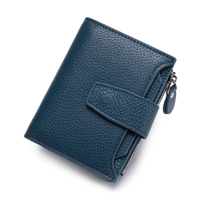 Large Capacity Women's RFID Wallet - Leather Bifold with Coin Pocket & ID Windows
