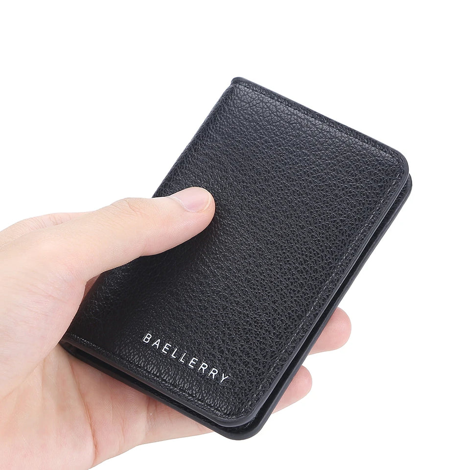 Minimalist Men's Wallet - Slim PU Leather Front Pocket Card Holder