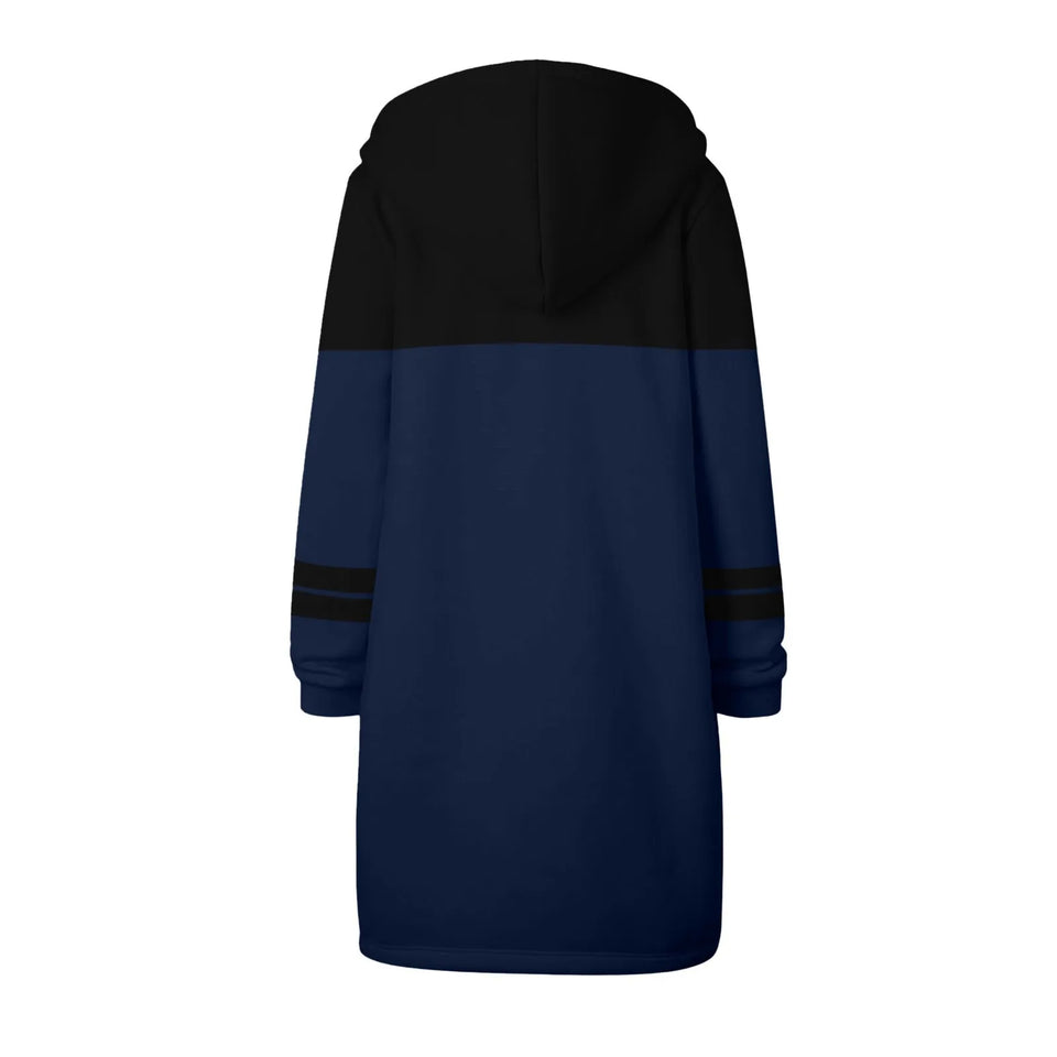 Y2K Long Sleeve Hoodie for Women - Versatile Color Block Zip Sweatshirt