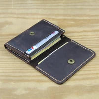 Business Card Holder - Genuine Leather Credit Card Wallet & ID Organizer