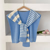 Preppy Striped Knitted Scarf - High-Grade Office Shawl for Air-Conditioned Spaces