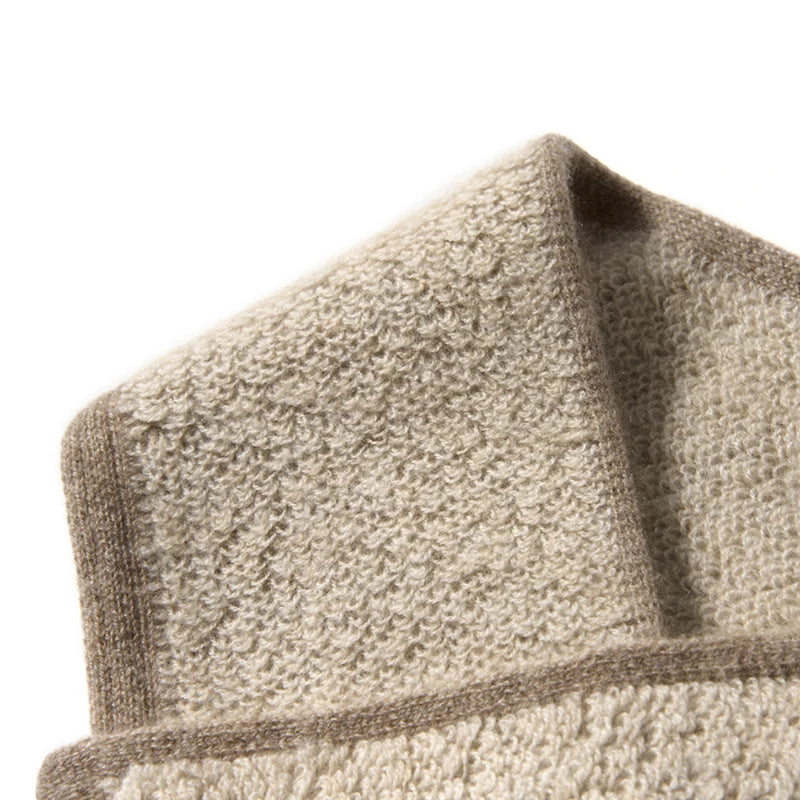 Through-Hole Cashmere Scarf - Knitted Neck Warmer Cowl for Autumn/Winter