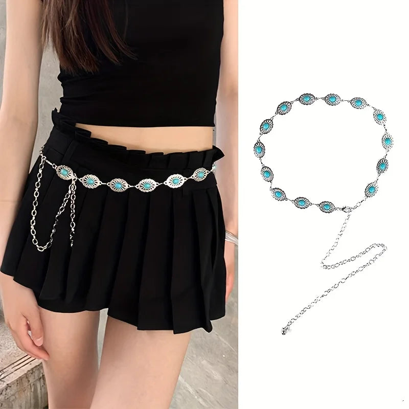 Vintage Bohemian Waist Chain - Hollow Metal Belt Jewelry