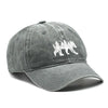 Washed Cotton Snapback Cap - Forest Bear Distressed Baseball Hat