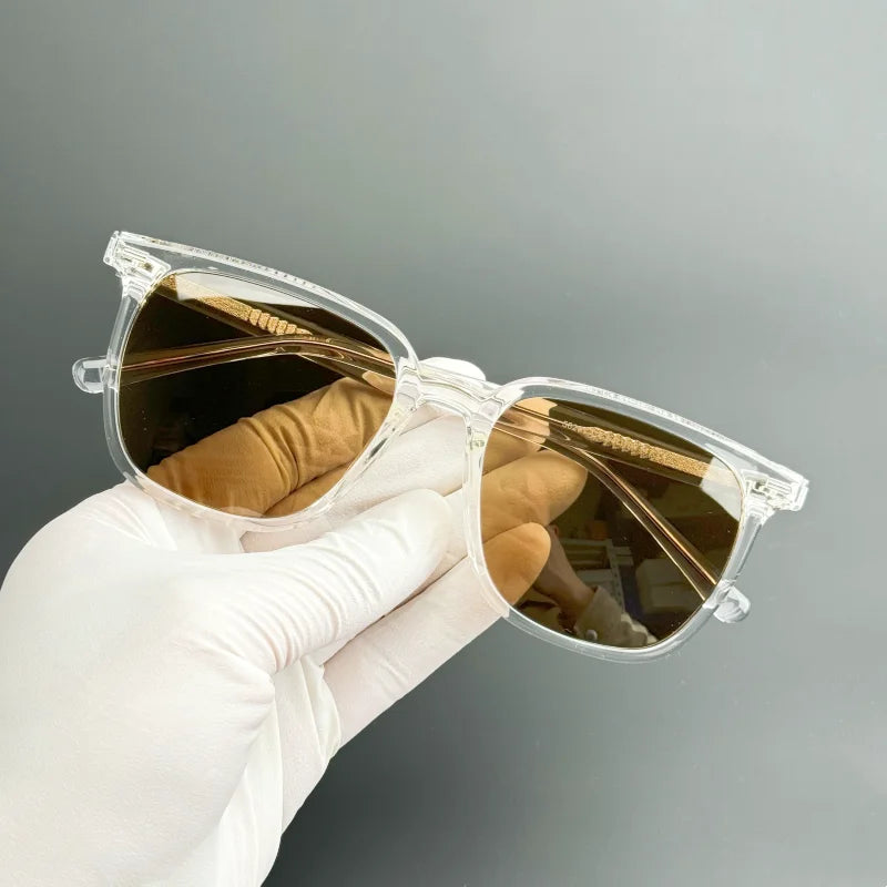 Retro Brown Square Sunglasses - Outdoor UV Protection & Prescription Ready