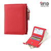 RFID Blocking Women's Leather Wallet - Compact Multi-Card Bifold Purse