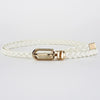 0.8cm Thin Braided PU Leather Belt - Women's Pin Buckle Waistband 110cm