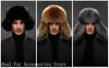 Men's Luxury Fox Fur Hat - 100% Sheepskin Ushanka with Ear Flaps