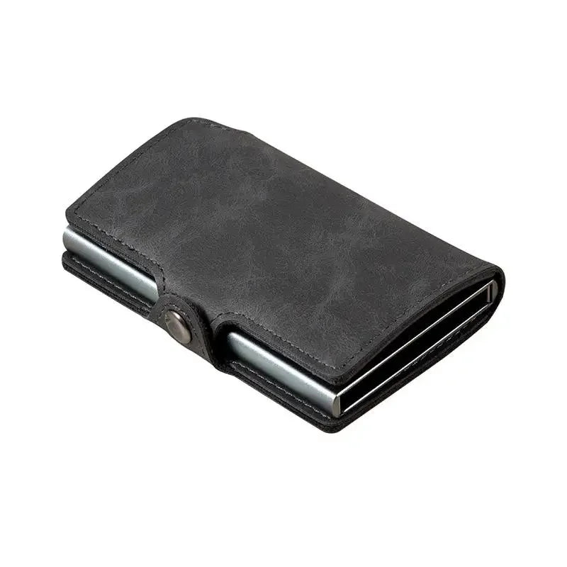 Split Leather RFID Wallet for Men - Slim Pop-Up Design with Money Clip