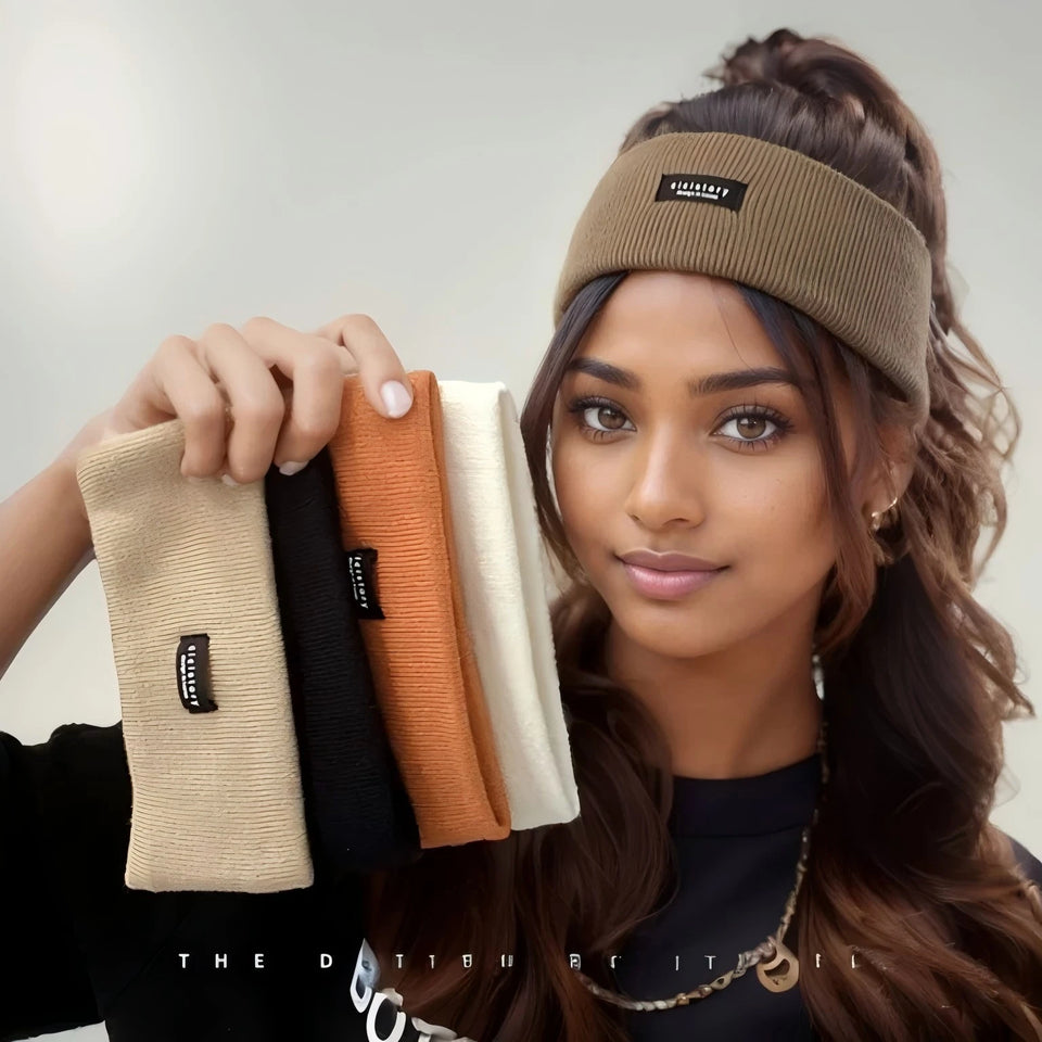 High Stretch Knitted Headband - Yoga, Face Wash & Hair Tie for Autumn/Winter