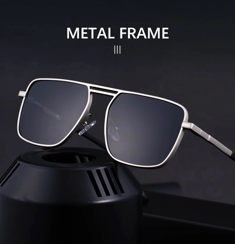 Steampunk Driving Sunglasses - Oversized Square Punk Design with UV400 Protection