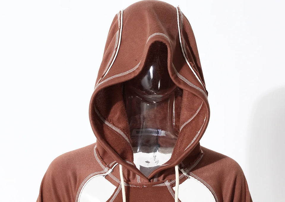 Ladies' Fashion Hoodie - Color Clashing Short Top for Layering