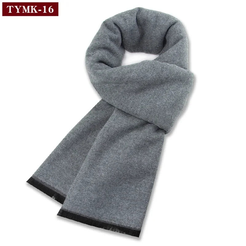 Luxury Men's Cashmere Scarf - Winter Wool Plaid Muffler Perfect for Gifts