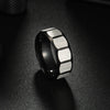 Multi-Sided Silver Ring - Stainless Steel Grooved Design
