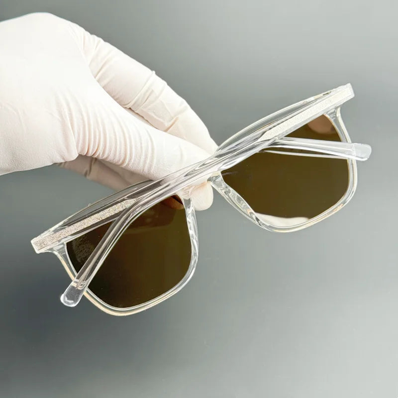 Retro Brown Square Sunglasses - Outdoor UV Protection & Prescription Ready