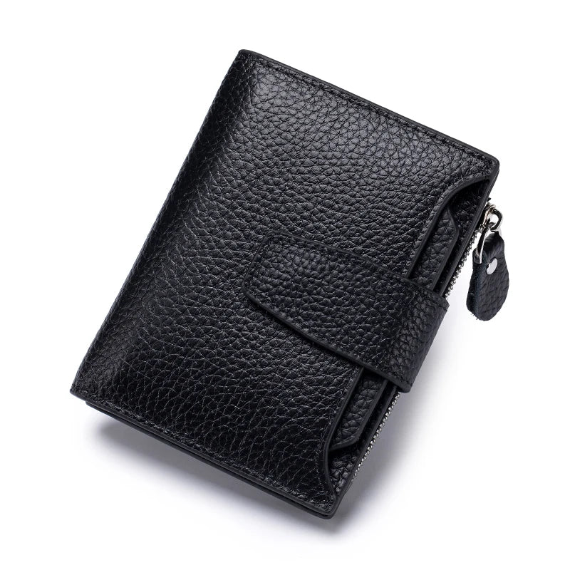 Large Capacity Women's RFID Wallet - Leather Bifold with Coin Pocket & ID Windows