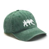 Washed Cotton Snapback Cap - Forest Bear Distressed Baseball Hat