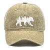 Washed Cotton Snapback Cap - Forest Bear Distressed Baseball Hat