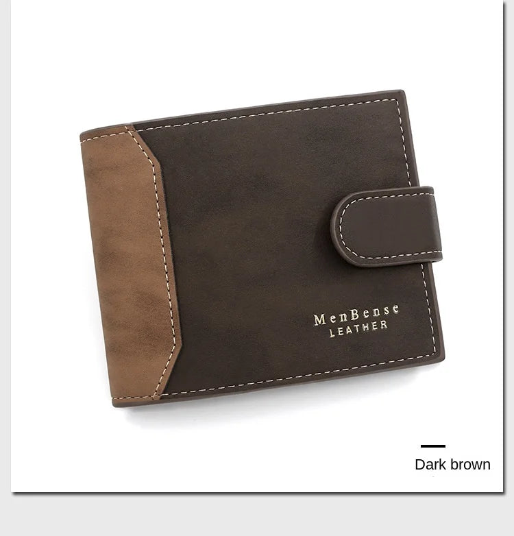 Secure Men's Wallet - PU Leather Card Holder with Hasp & Multiple Compartments