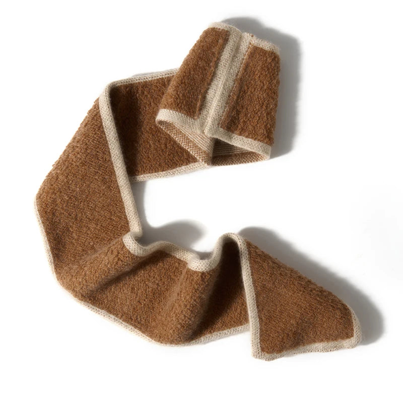 Through-Hole Cashmere Scarf - Knitted Neck Warmer Cowl for Autumn/Winter