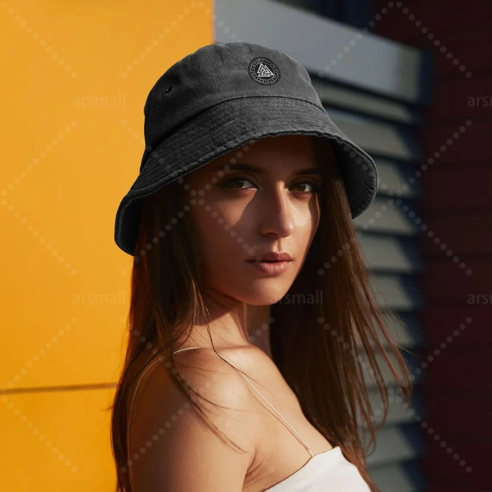 Unisex Viking Bucket Hat - Adjustable Cotton Sun Hat for Beach & Travel