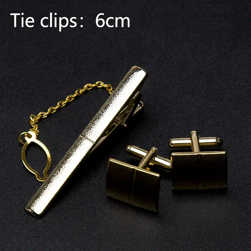 Men's Classic Cufflinks & Tie Clip Set - Luxury Fashion Jewelry Gift
