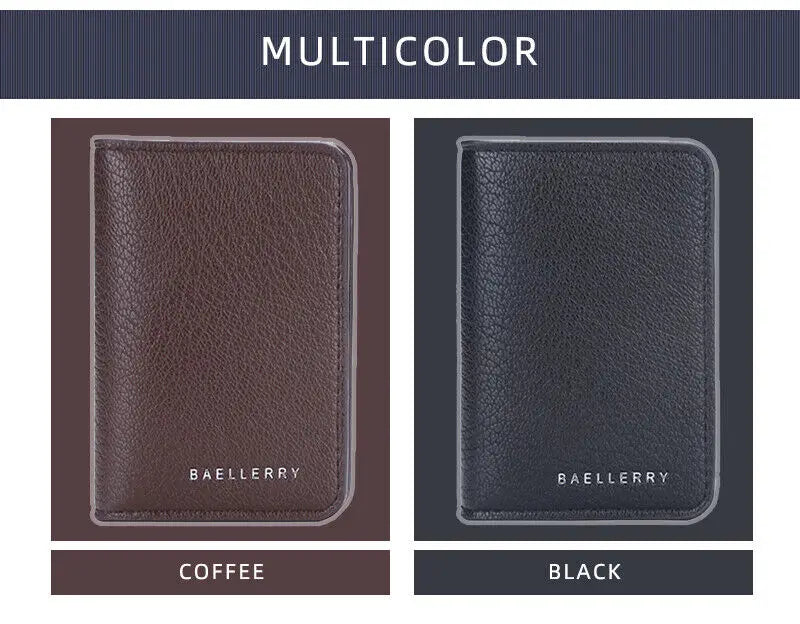 Minimalist Men's Wallet - Slim PU Leather Front Pocket Card Holder