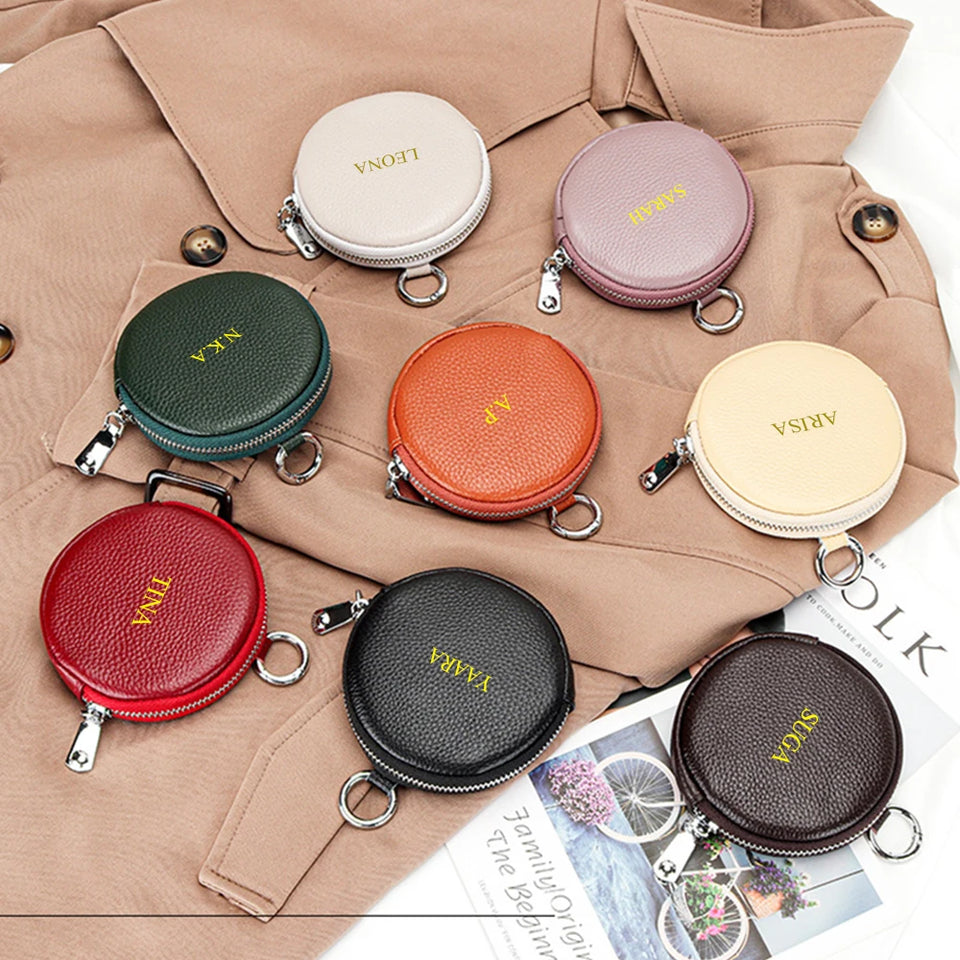 Custom Engraved Leather Card Holder - Personalized Business Wallet for Men