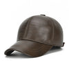Adjustable Men's Genuine Cowhide Leather Baseball Cap - Fall Winter Sports Hat