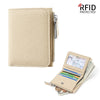RFID Blocking Women's Leather Wallet - Compact Multi-Card Bifold Purse