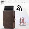 Split Leather RFID Wallet for Men - Slim Pop-Up Design with Money Clip