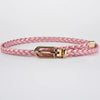 0.8cm Thin Braided PU Leather Belt - Women's Pin Buckle Waistband 110cm
