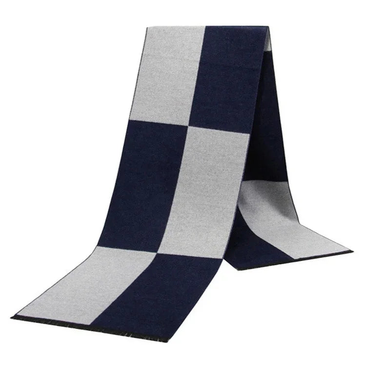 Luxury Men's Cashmere Scarf - Winter Wool Plaid Muffler Perfect for Gifts