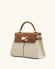 Trapezoidal Leather Handbag for Women - Versatile Tote Style